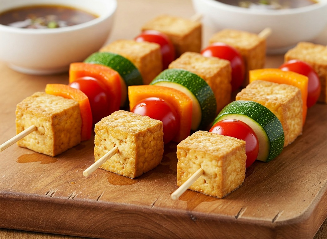 9. Simple Tofu and Vegetable Skewers