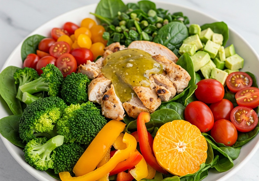 1. Big Keto Salad with Simple Vinaigrette