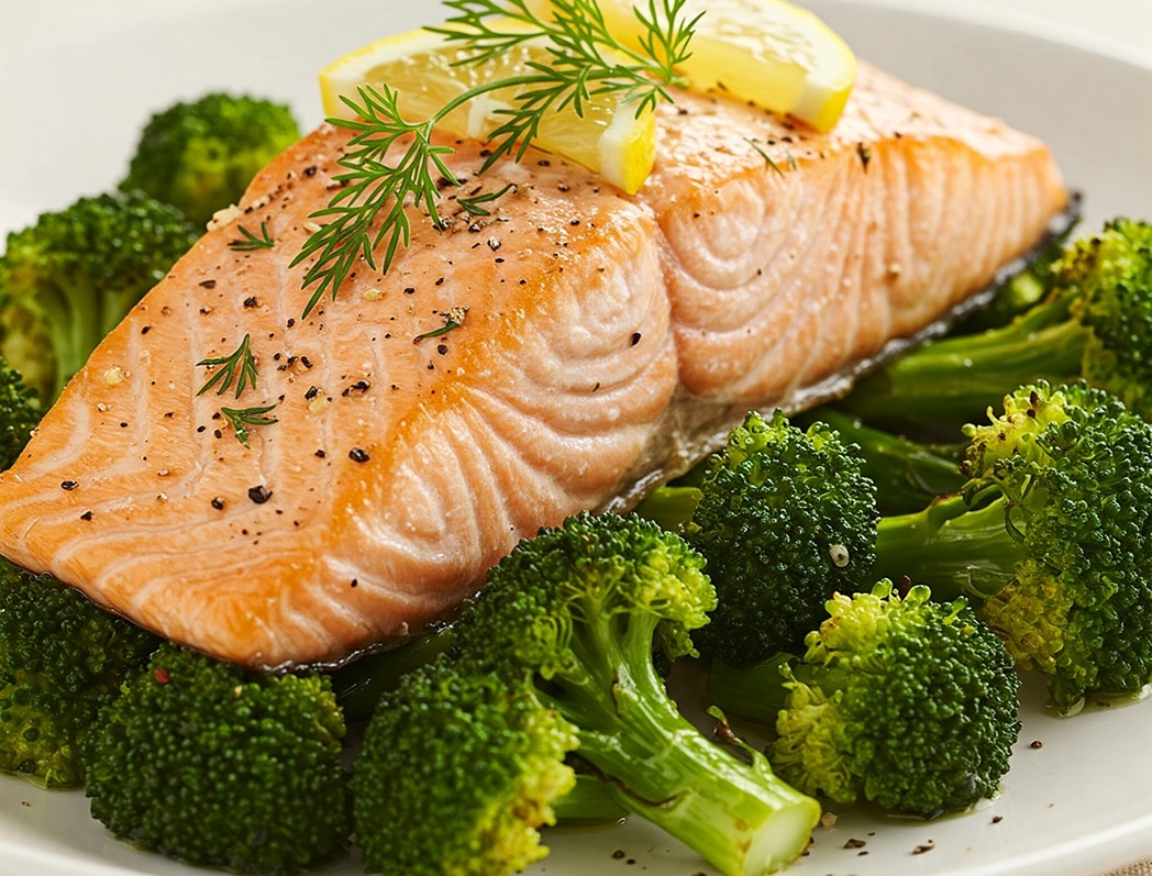 1. Easy Baked Salmon with Roasted Broccoli